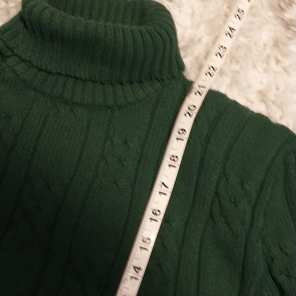 Lodge Classics woman's size M long sleeve turtleneck cotton vtg knitted sweater - Picture 6 of 10